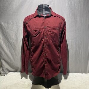 Helix Long Sleeve Western Casual Button-Down Shirts for Men Sz L